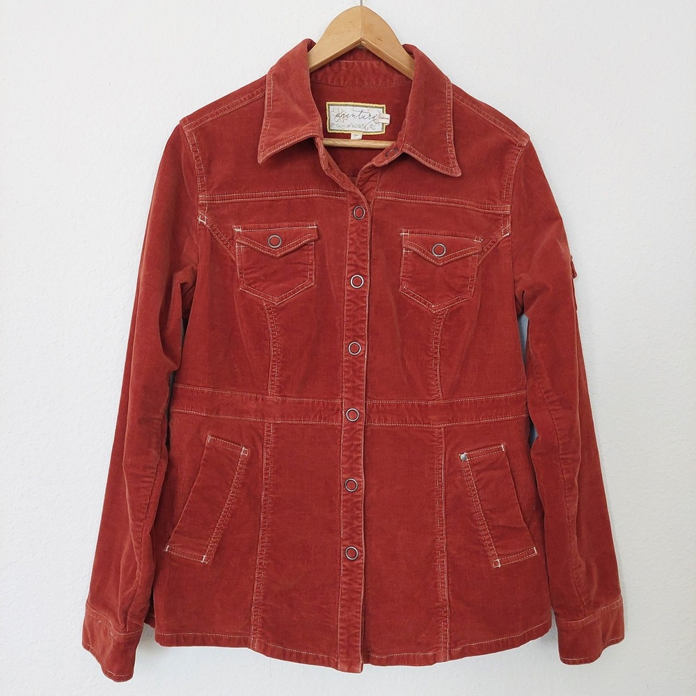 Aventura Corduroy Shirt Jacket‎ Rust Orange Organic Cotton Size Large